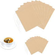 Set di 200 sacchetti filtro per tè con cordoncino - Tè e Caffè - Non sbiancato - Sacchetti per tè in forma di uovo - Varie misure