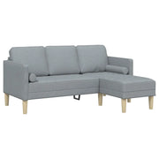Set di Divano | Divano da soggiorno | Sofa con cuscino Grigio chiaro Poliestere