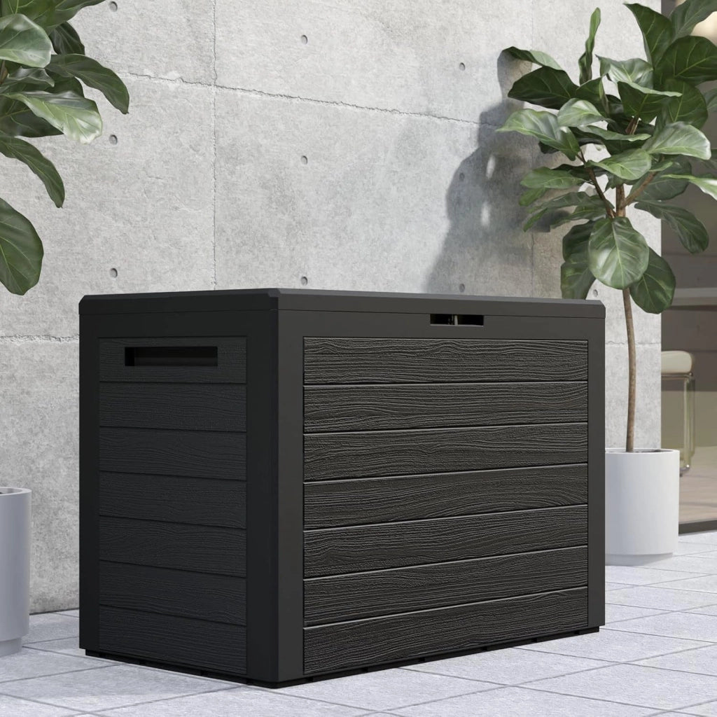 ® Baule da Giardino Lille 190 L Effetto Legno Orgenizer Box Giocattoli 78x44x55cm Multibox Impermeabile Esterni