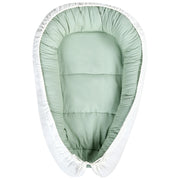 Lettino in cotone per neonati 55 x 90 cm reversibile verde chiaro e bianco stile moderno