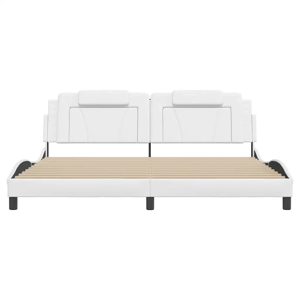 Giroletto Viana senza Materasso Bianco 200x200 cm in Similpelle 3208118