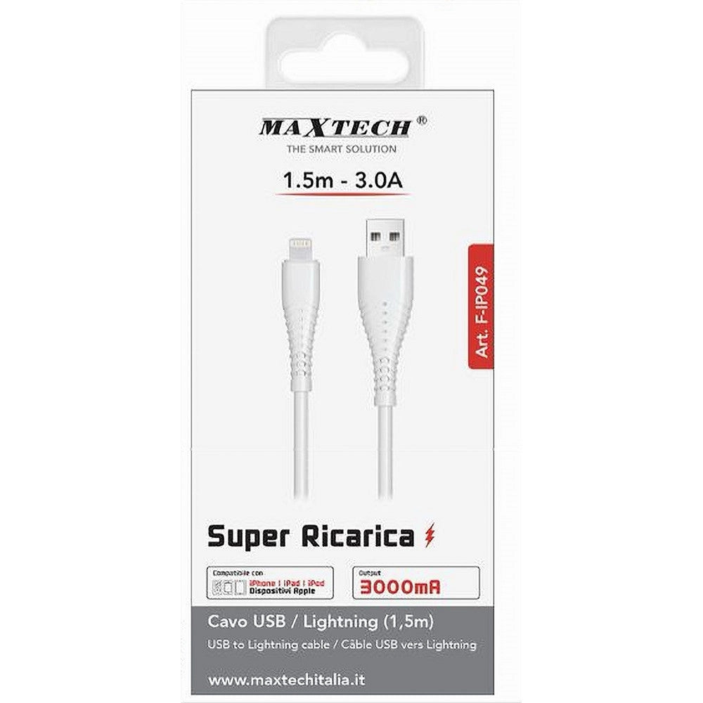 Trade Shop - Cavo Usb A Lightning 3 A 1.5mt Ricarica Rapida Dati Per Iphone Ipad Ipod F-ip049 -