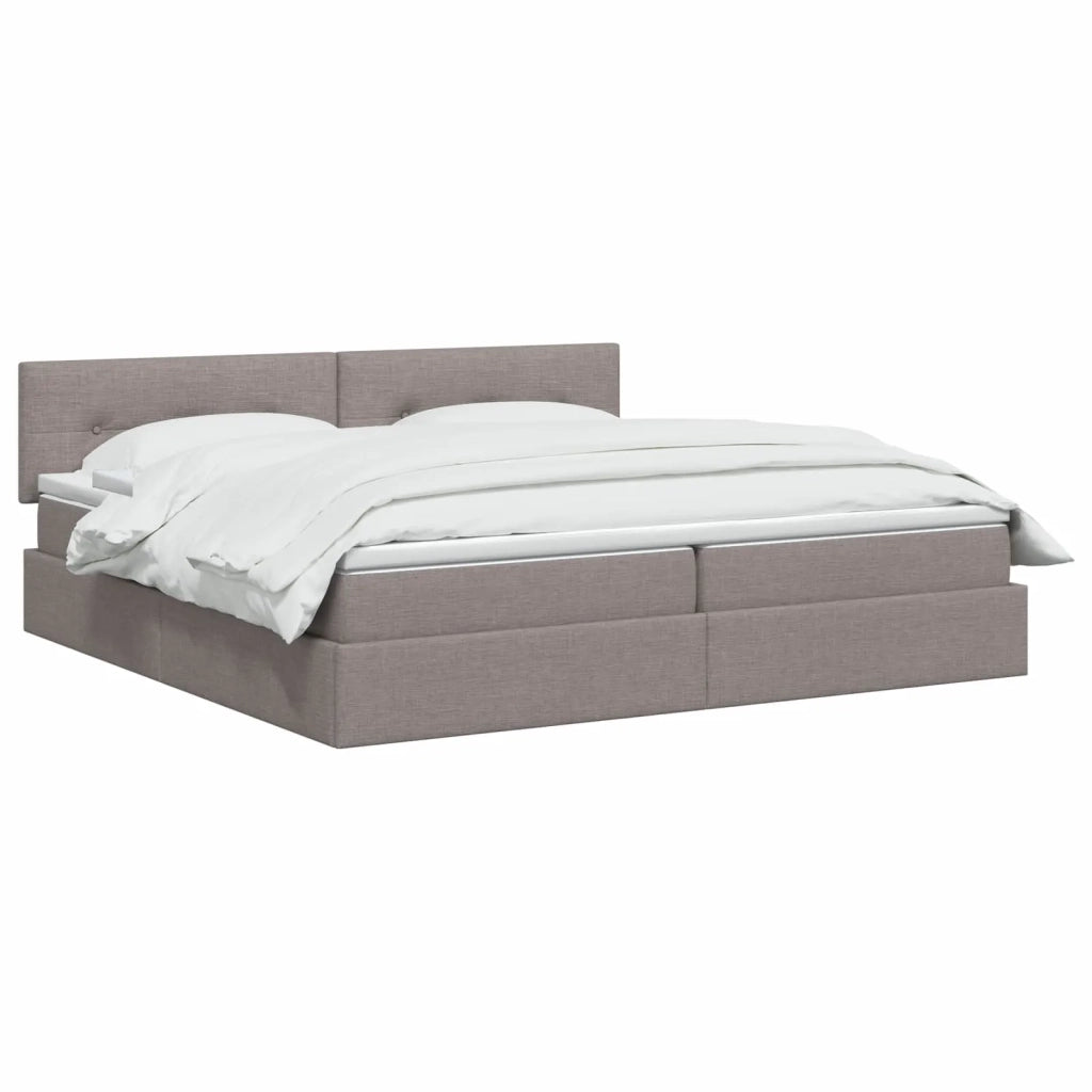 Letto con contenitore e materasso Tortora 200 x 200 cm Velluto 3458646