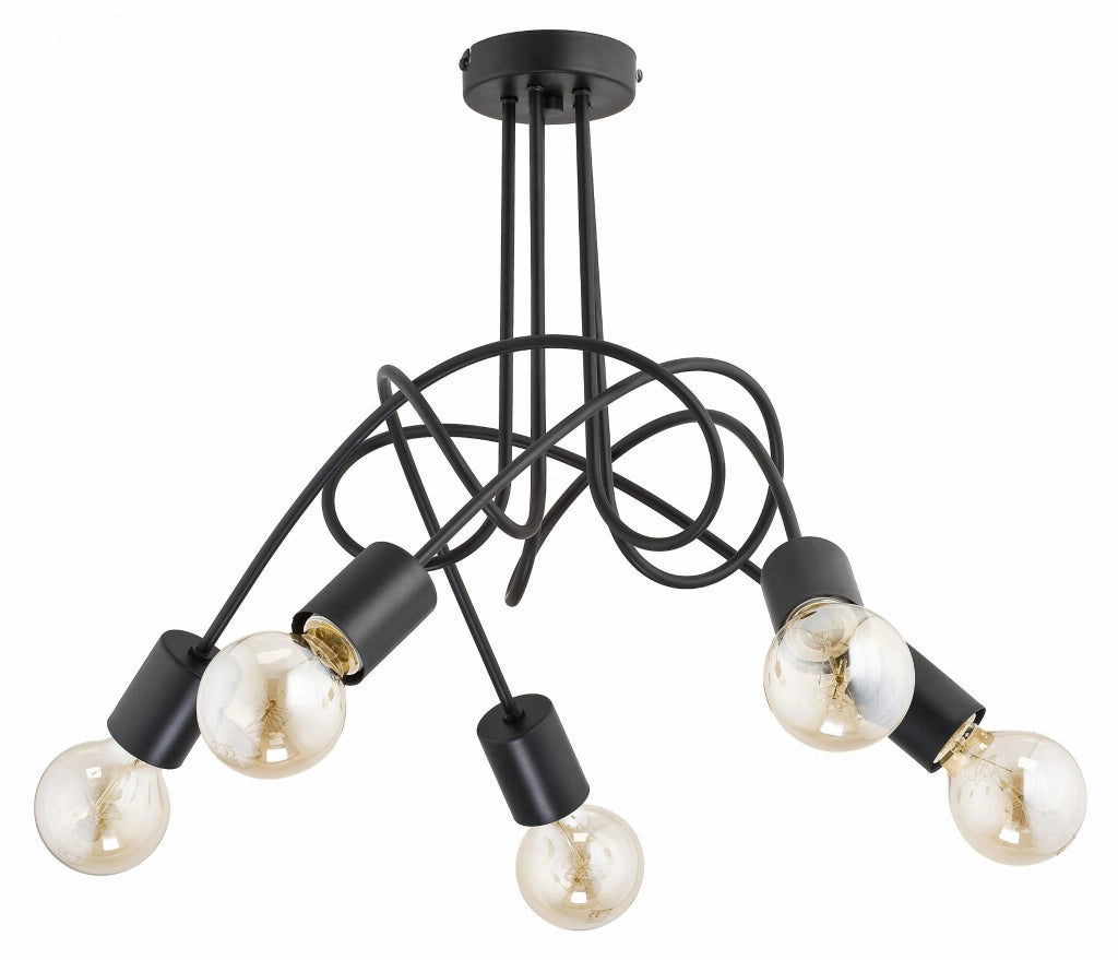 Lampadario Alfa Tango Black nero metallo 5xE27 60W 50cm