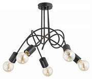 Lampadario Alfa Tango Black nero metallo 5xE27 60W 50cm