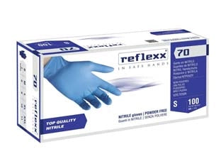 GUANTO IN NITRILE GR.4,9 SENZA POLVERE CELESTE- - tg.M in conf. da 100 pz. - 2 pezzi