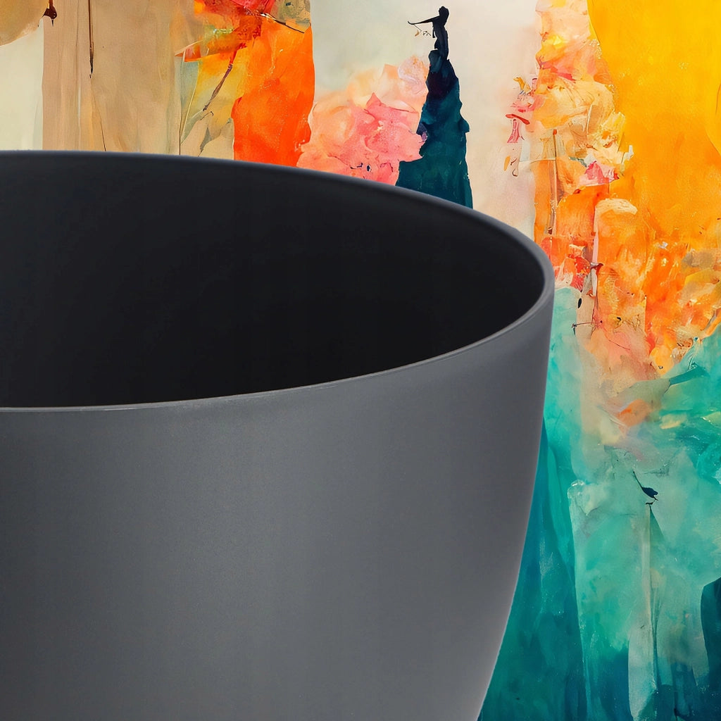 Vaso da fiori KADAX 24 cm con coperchio e piedini interni, colore antracite