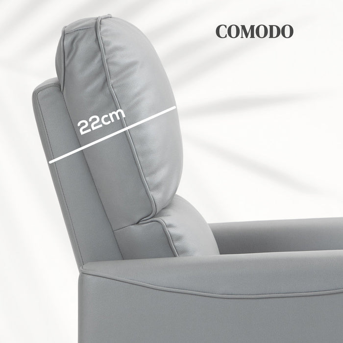 Poltrona Alzapersona Reclinabile 1 Motore con 8 Punti Massaggio 79x89x104 cm Riscaldamento e Telecomando Grigio Chiaro