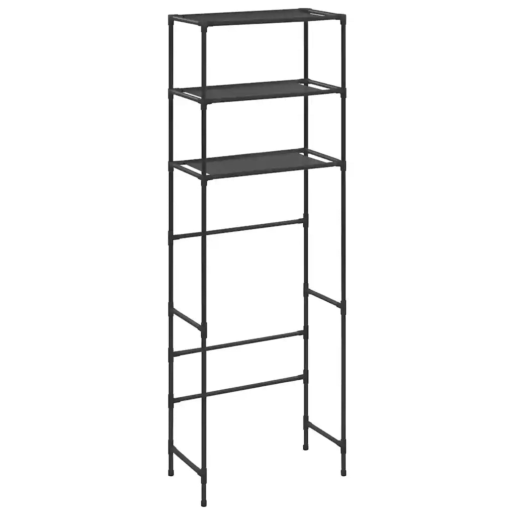 Scaffale per Bagno con 3 Ripiani Nero 53x28x169 cm CFW1002506