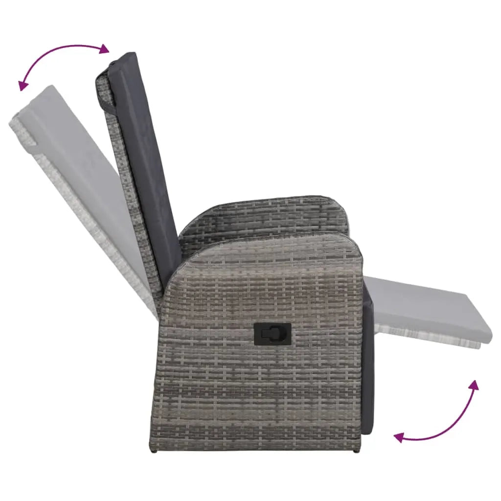 Set da Pranzo da Giardino 9 pz con Cuscini Grigio 3099498