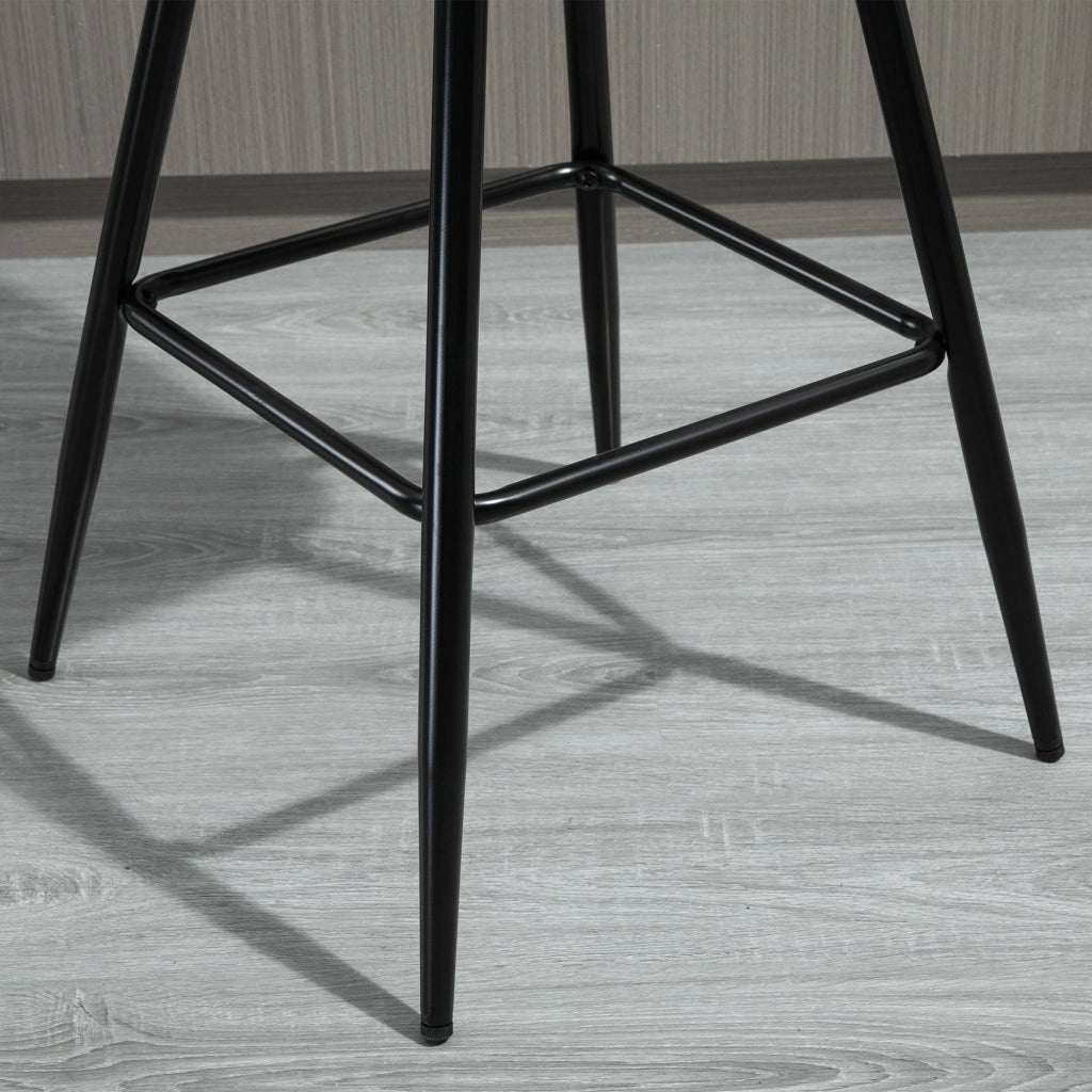 Set 2 Sgabelli Imbottite da Bar 45x47x88 cm in Metallo e Tessuto Vellutato Blu