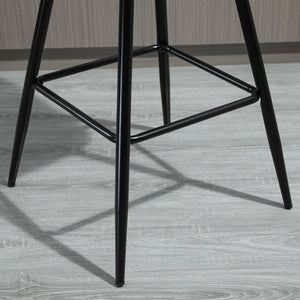 Set 2 Sgabelli Imbottite da Bar 45x47x88 cm in Metallo e Tessuto Vellutato Blu