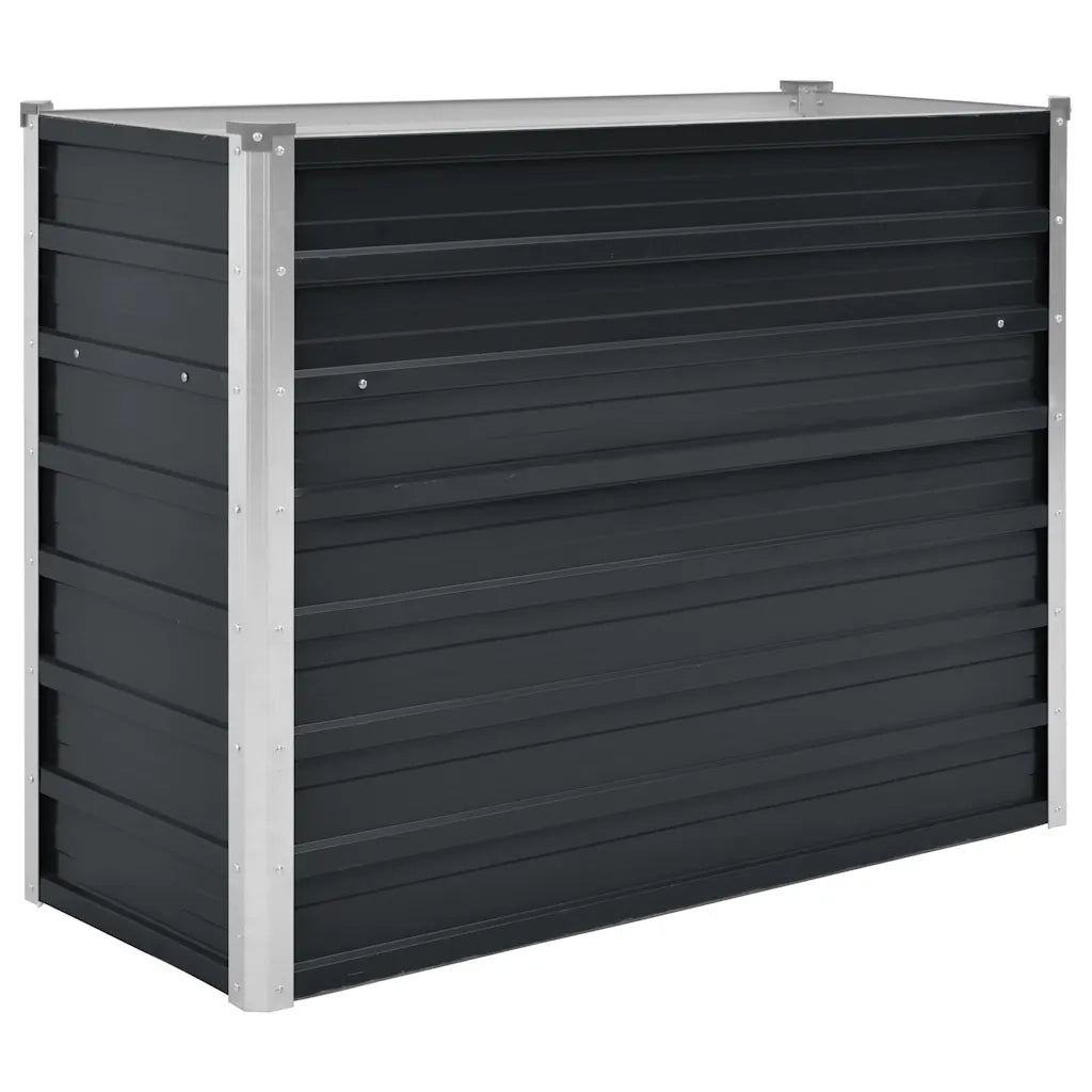 Fioriera per Giardino Antracite 100x40x77 cm in Acciaio Zincato 45732