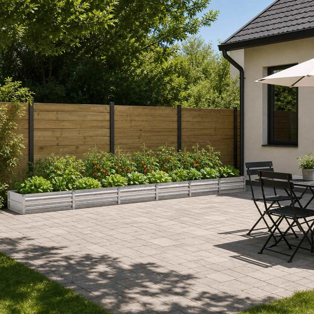 Letto rialzato da giardino Argento 480 x 80 x 24 cm 8006522