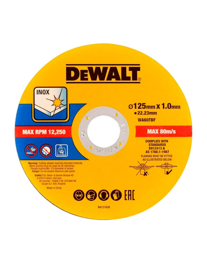 Cubo 50 dischi DeWALT Inox DT20598-QZ 125mm x 1mm