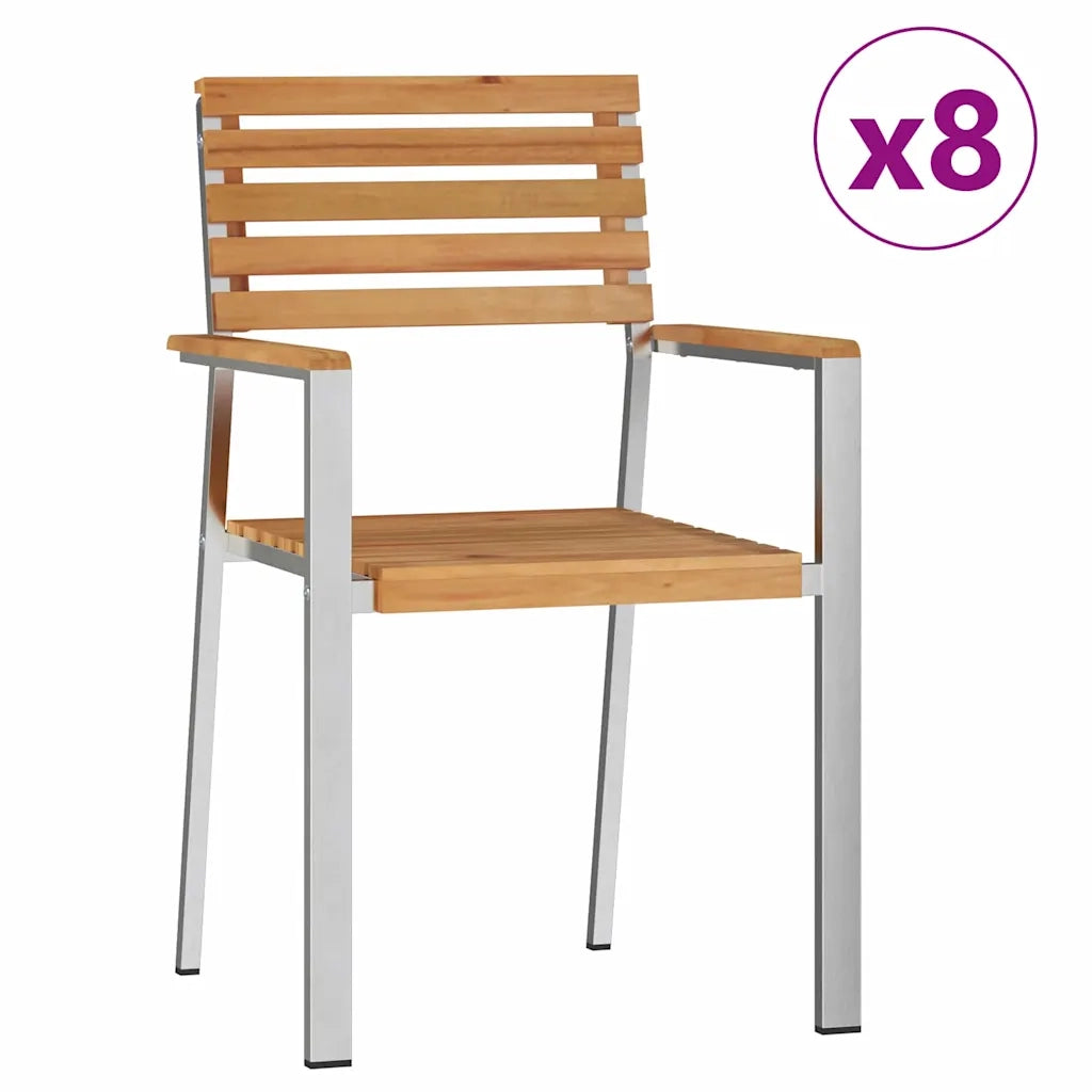 Sedia da Giardino 8 pcs Olio Naturale Legno di teak solido 3334850