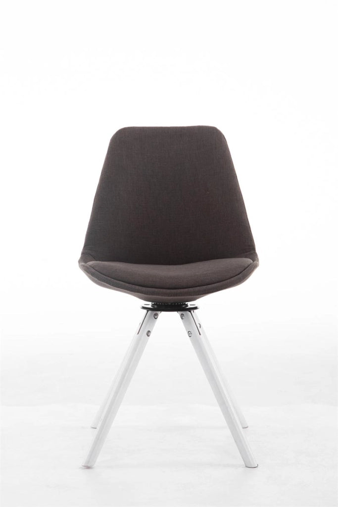 Sedia ospite Troyes Girevole Tessuto Rotondo grigio scuro,bianco