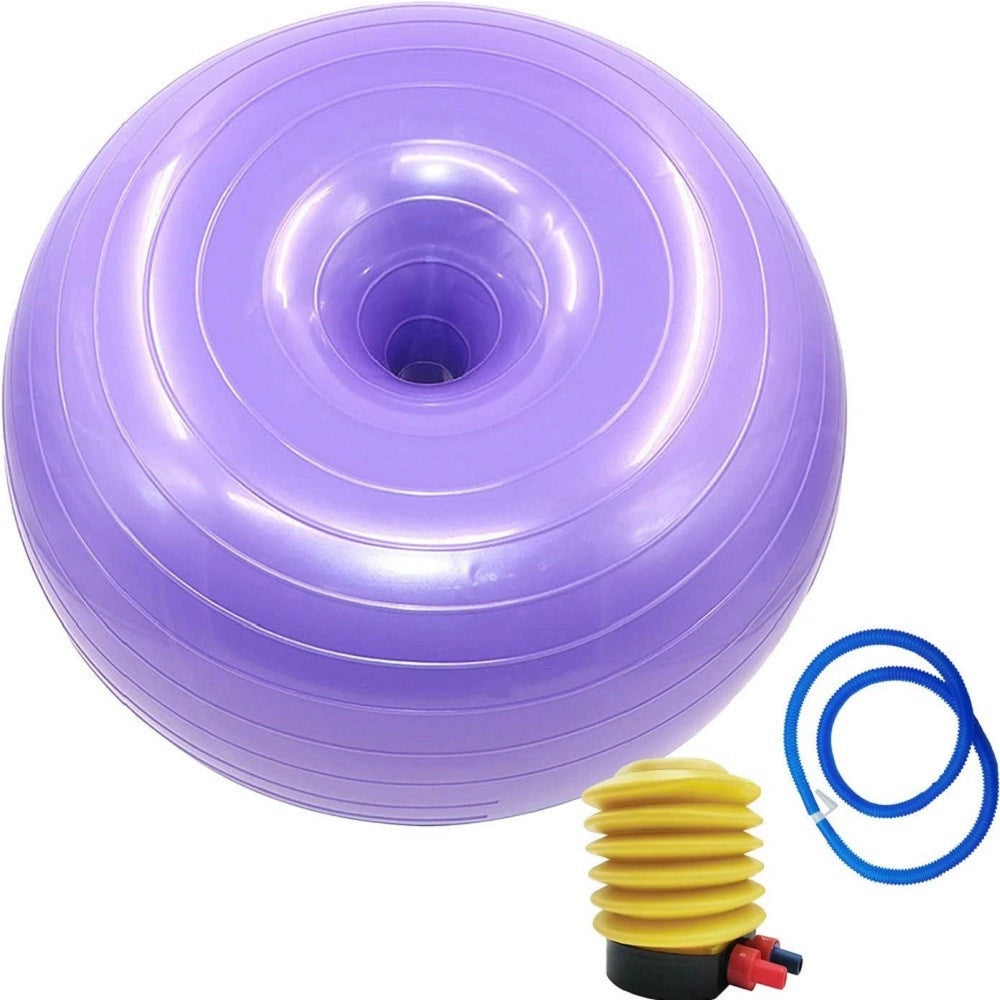 Trade Shop - Ciambella Palla Gonfiabile Esercizio Allenamento Pilates Yoga Con Pompa Viola -