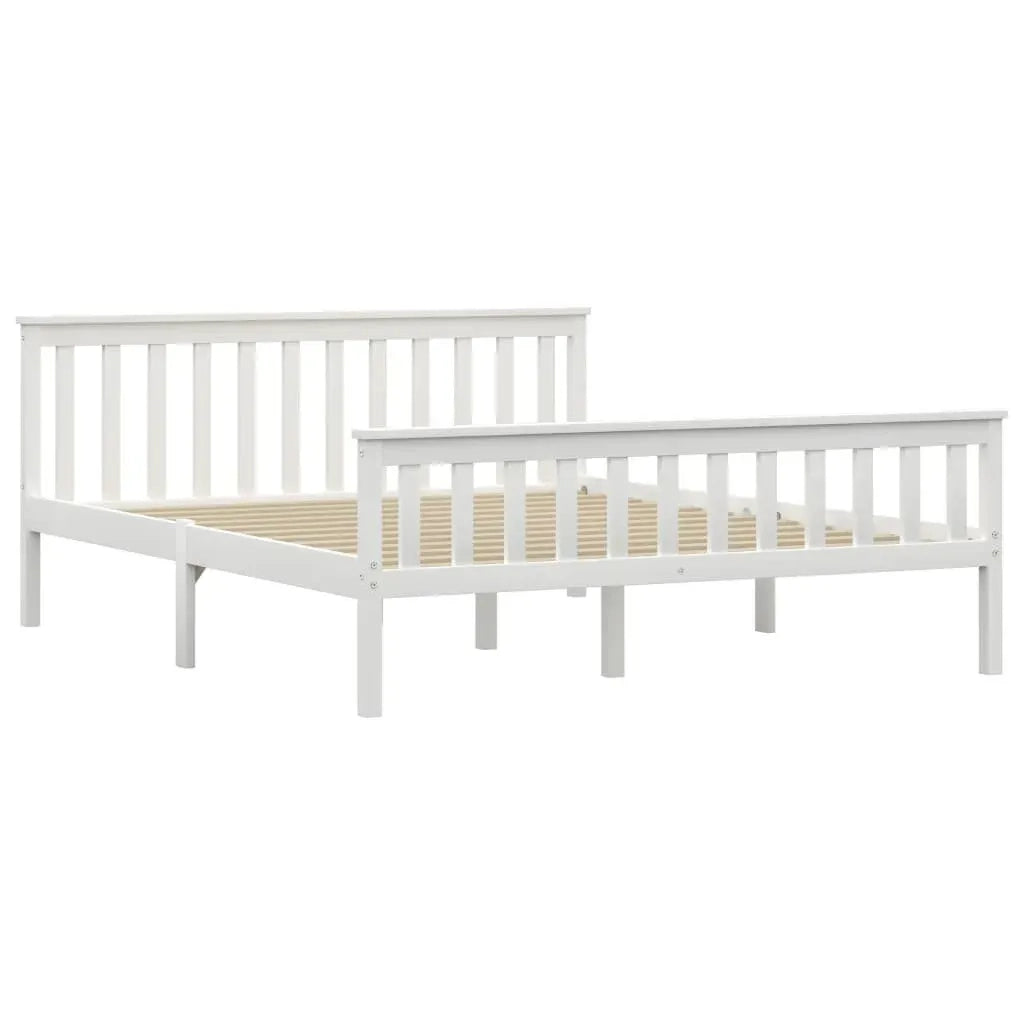 Giroletto senza Materasso Bianco 160x200 cm in Legno di Pino
