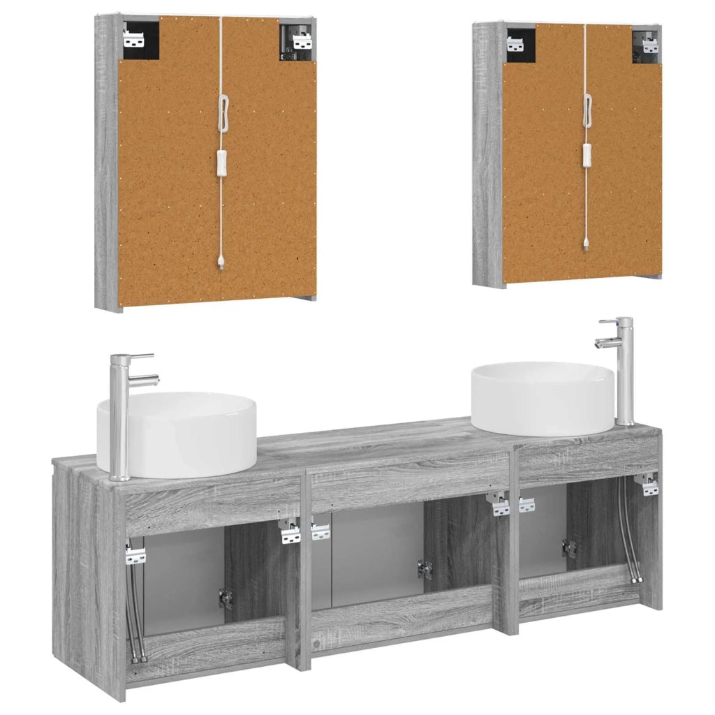 Set di Armadi da Bagno 5 pcs Sonoma grigio Legno ingegnerizzato 3406572