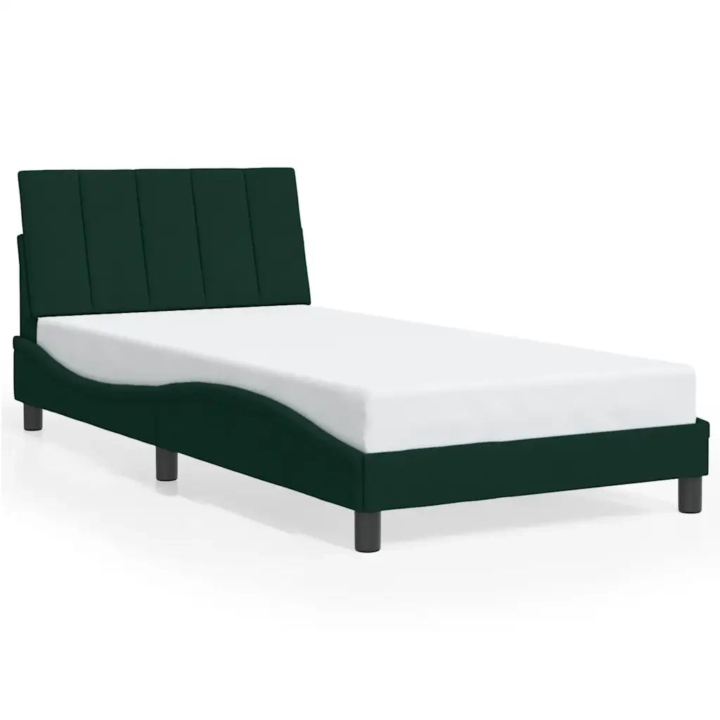 Giroletto senza Materasso Hanko Verde Scuro 100x200 cm in Velluto 3207834