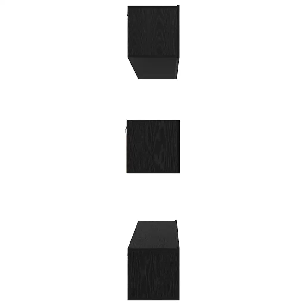 Set mobile TV 8 pz-Credenza per TV Rovere Nero Legno multistrato 537515