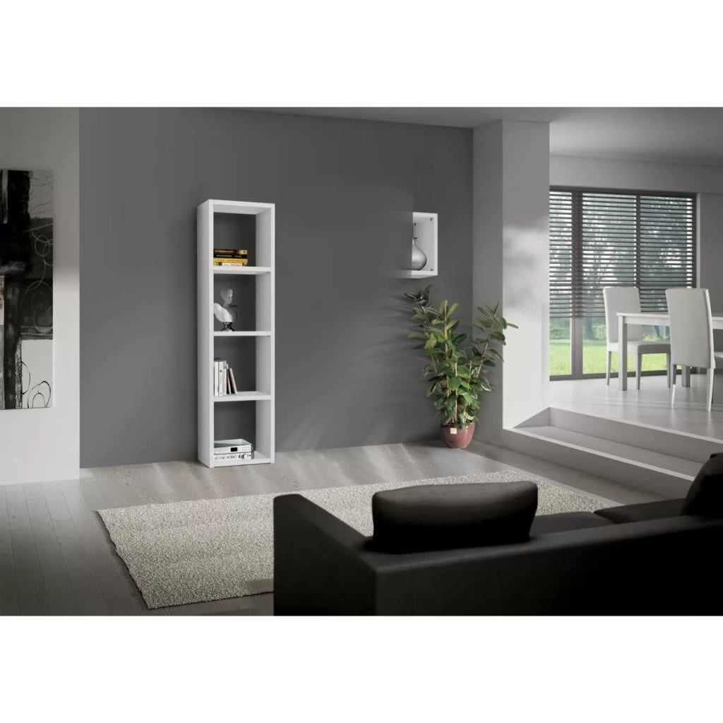 Libreria porta tv moderna colonna bianco frassino l.46 p.30 h.175 - Mobili 2G
