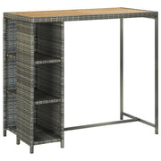 Set da Bar da Giardino 5 pz con Cuscini in Polyrattan Grigio 3064917
