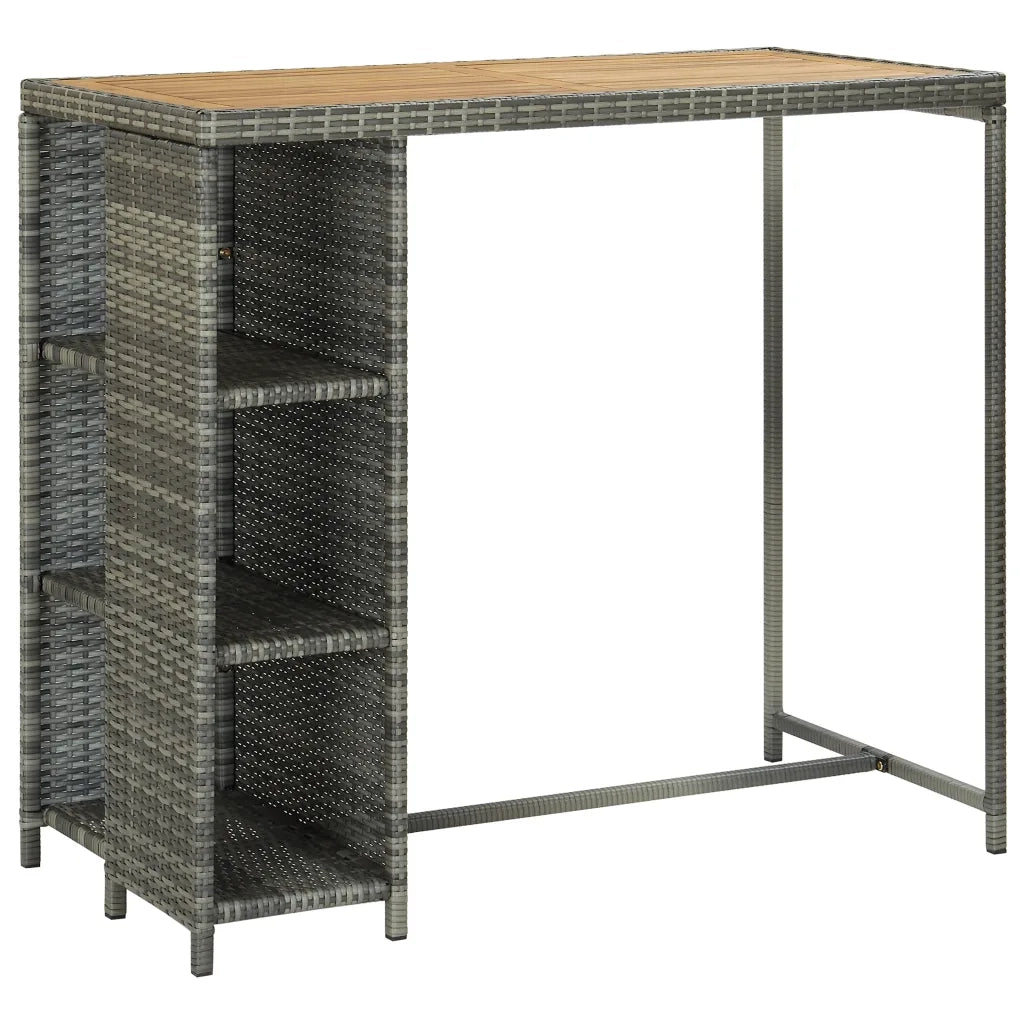 Set da Bar da Giardino 5 pz con Cuscini in Polyrattan Grigio 3064917