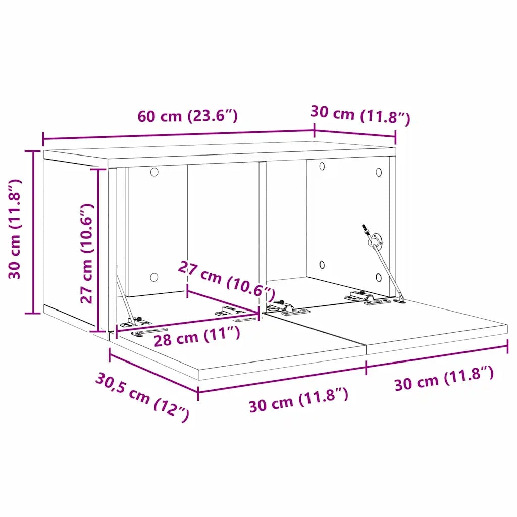 Set mobile TV 4 pz Rovere Nero Legno ingegnerizzato 3393571