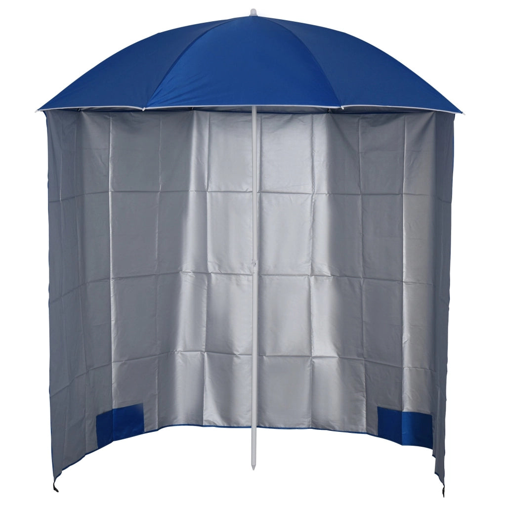 Ombrellone da Spiaggia con Tenda Integrata Ø220x220 cm in Metallo e Poliestere Blu