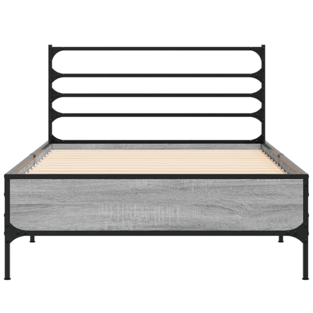 Giroletto Grigio Sonoma 90x200 cm Legno Multistrato e Metallo 845585