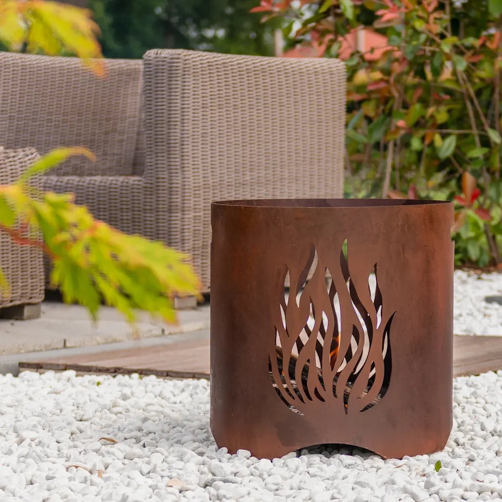 RedFire Braciere Artigianale da Giardino Kiruna Ruggine in Acciaio 441219