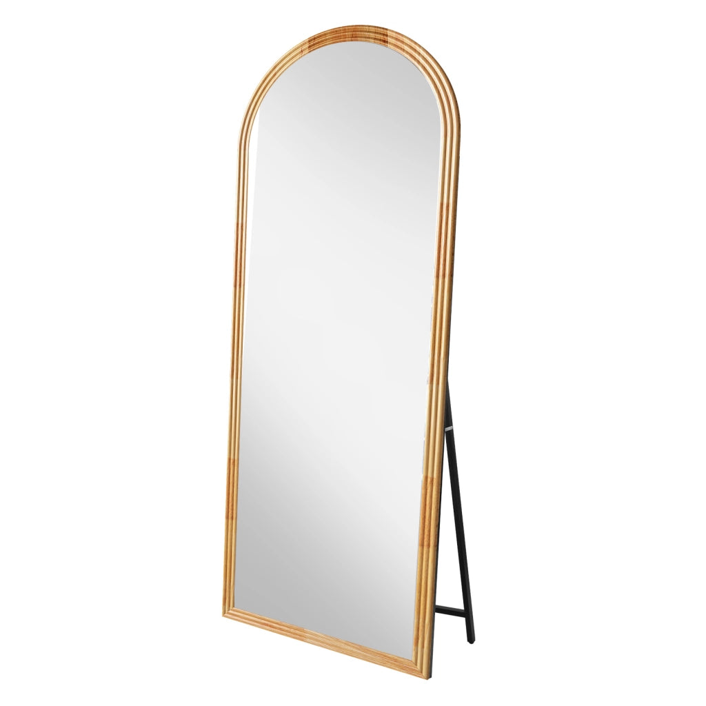 SPECCHIO DA TERRA CON CORNICE IN LEGNO 160x50 cm Marrone