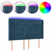 Testiera | Testata a LED Blu Scuro 147x16x118/128 cm in Velluto