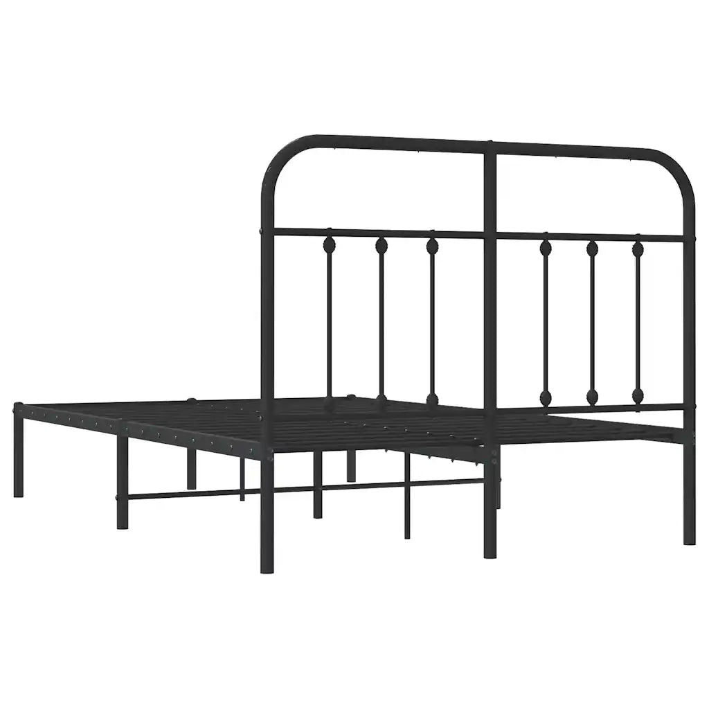 Giroletto con Testiera-Struttura Letto con testiera in Metallo Nero 120x200 cm 202345