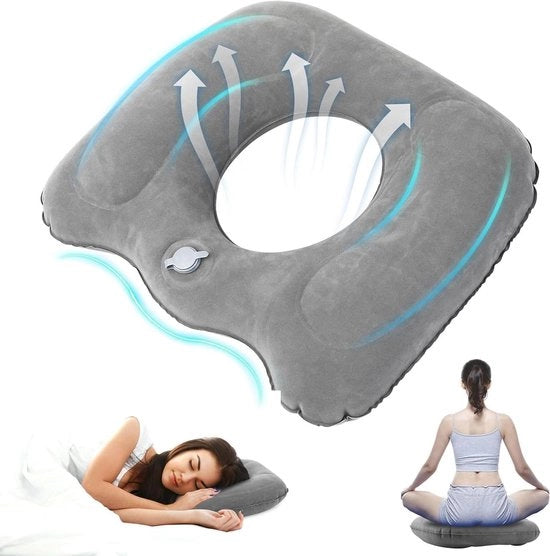 Cuscino ortopedico gonfiabile - Cuscino a donut per il cuscino della colonna vertebrale - Ergonomico e portatile