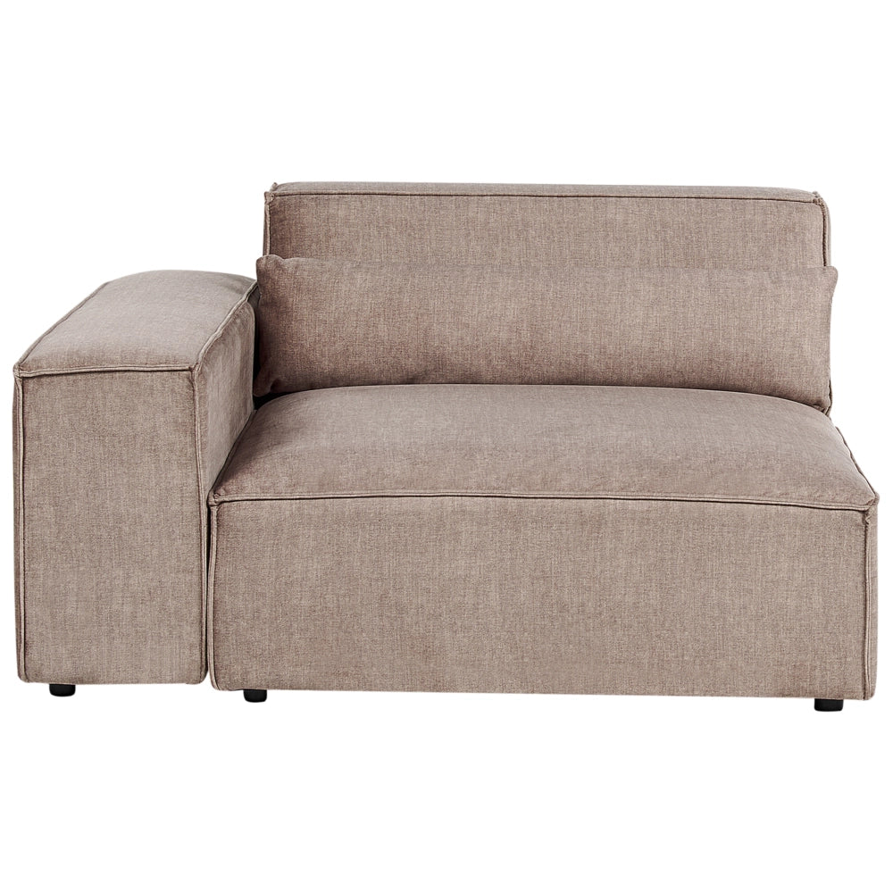Divano modulare a 3 posti con ottomana Divano componibile in tessuto marrone con gambe nere Soggiorno moderno