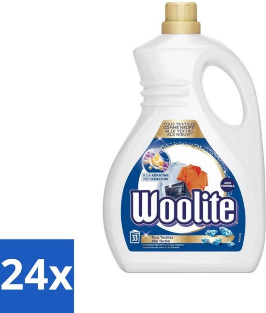 24 x Detersivo Tessile - Liquido Detersivo - Con Keratina - Detersivo Tessile - 33 Cicli di Lavaggio - 2L - Detersivo Liquido - Detersivo Con Keratina - Detersivo Tessile - Detersivo per Abbigliamento