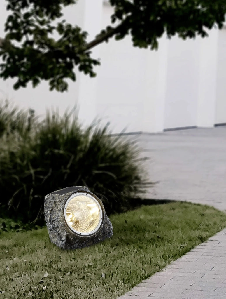 Set 3 Lampade Solari Esterno Stazzone Plastica Grigia 4 Luci Led 0,6W Ip44
