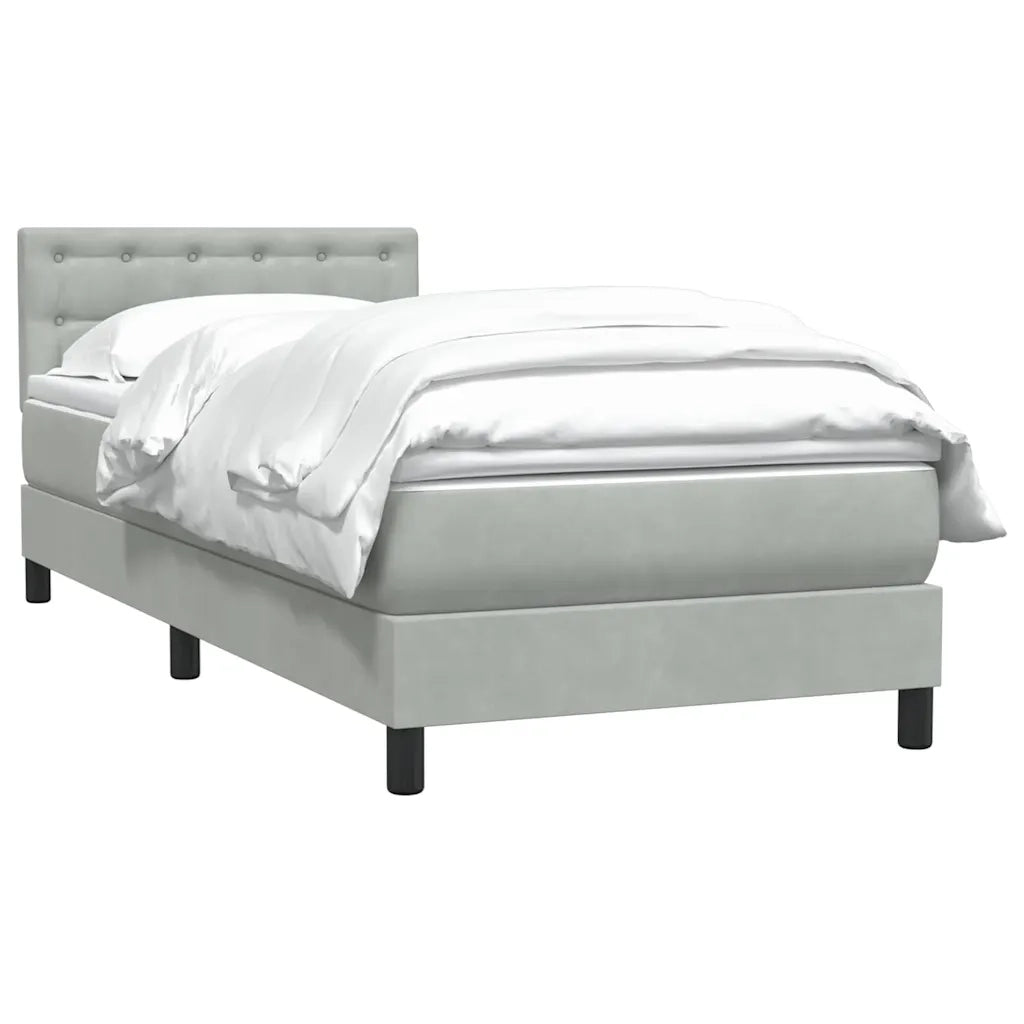 Giroletto a Molle con Materasso grigio chiaro 90x210 cm Velluto 3316575
