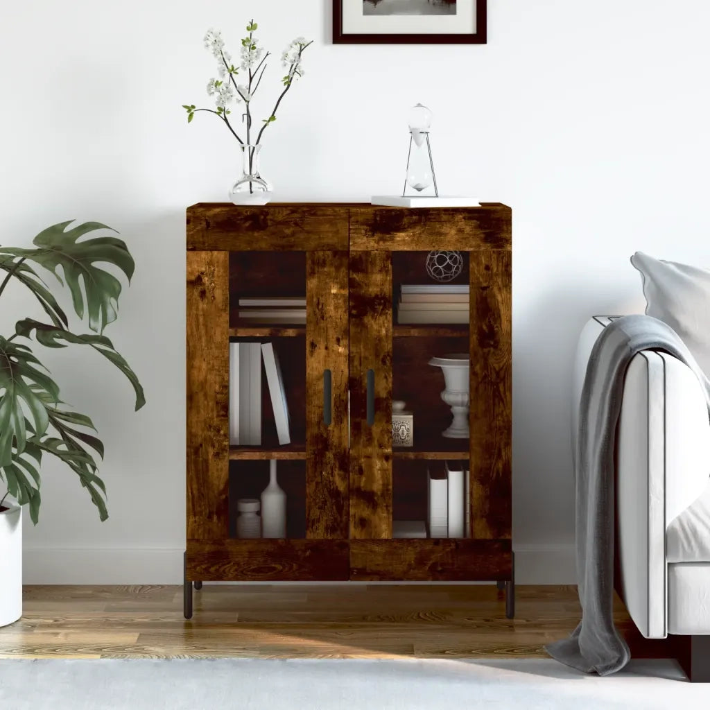 Credenza Rovere Fumo 69,5x34x90 cm in Legno Multistrato 827801