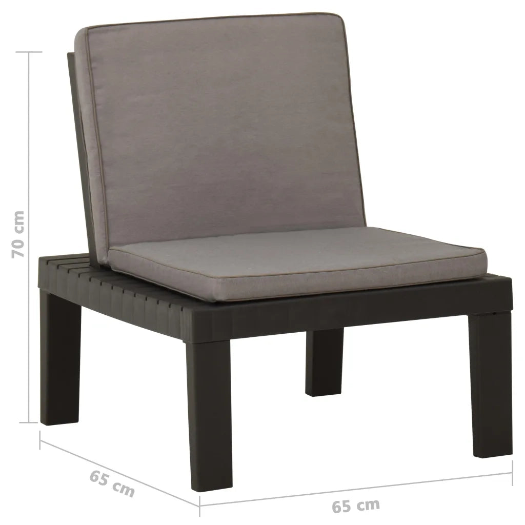 Sedie a Sdraio da Giardino con Cuscini 2 pz | Sedie da Esterno in Plastica Grigio
