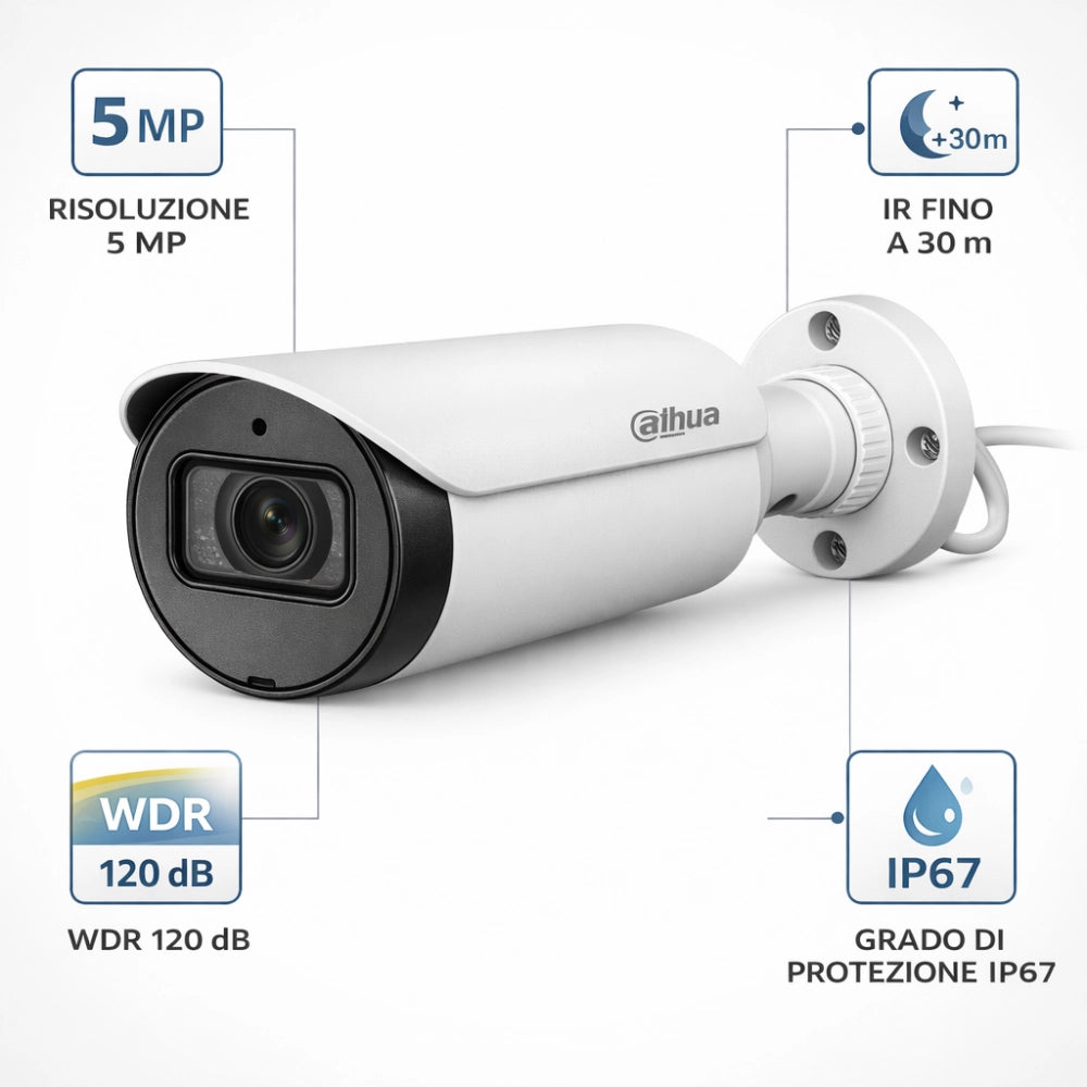 Dahua dh-ipc-hfw2541s-s telecamera bullet ir 5 mp per videosorveglianza