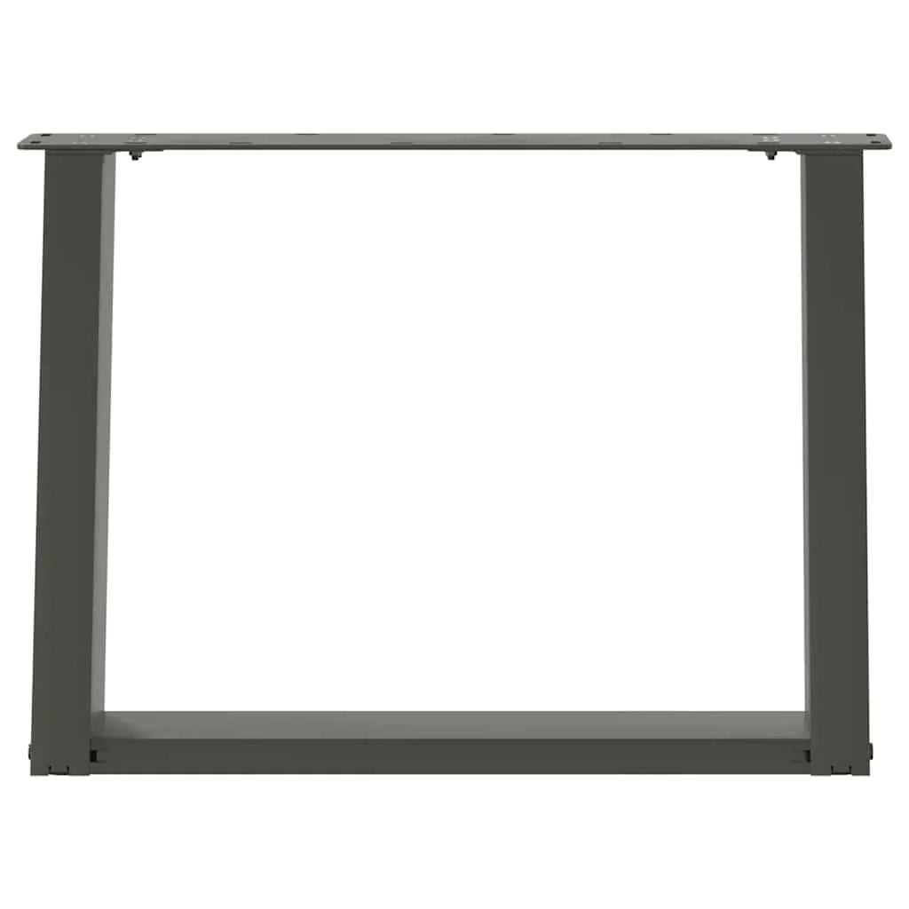 Set di 2 gambe regolabili per tavolino da caffè a forma di U 70 x 42 cm design moderno acciaio antracite 02_0057058