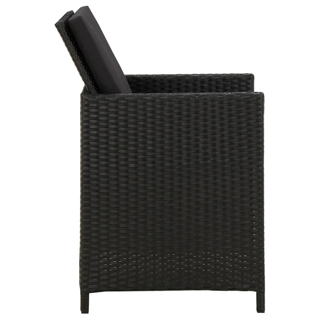 Sedie da Giardino con Cuscini 2 pz in Polyrattan Nere cod mxl 23207