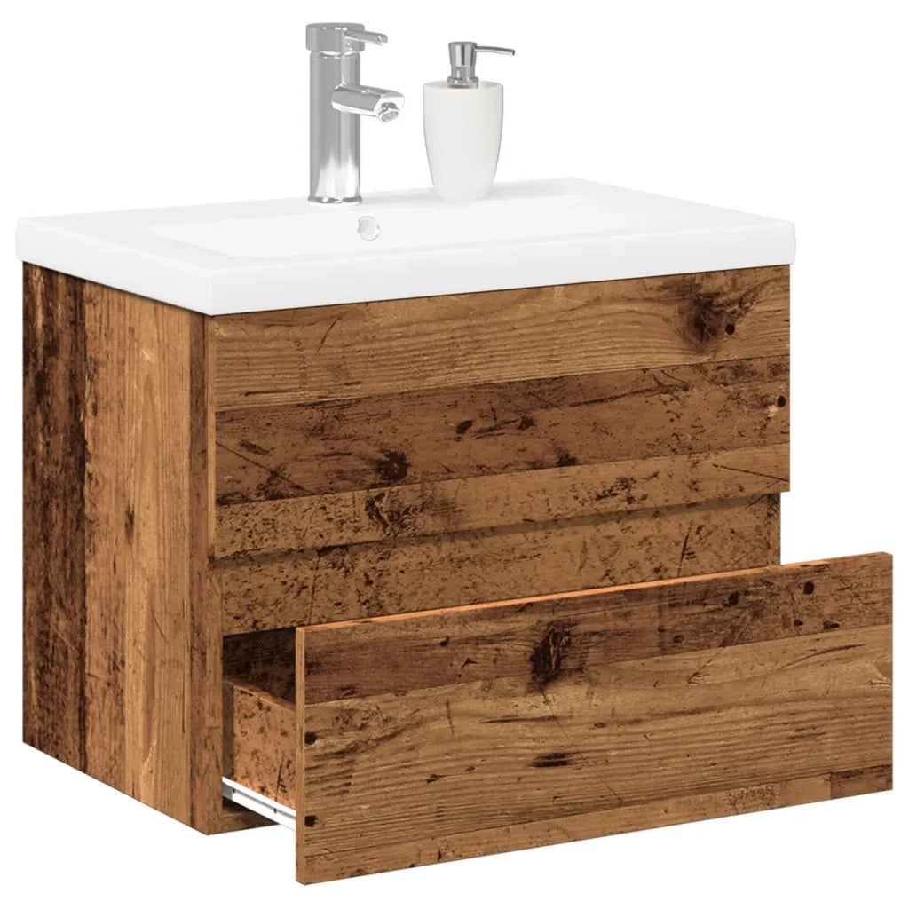 Mobile con Lavabo Integrato Legno Antico