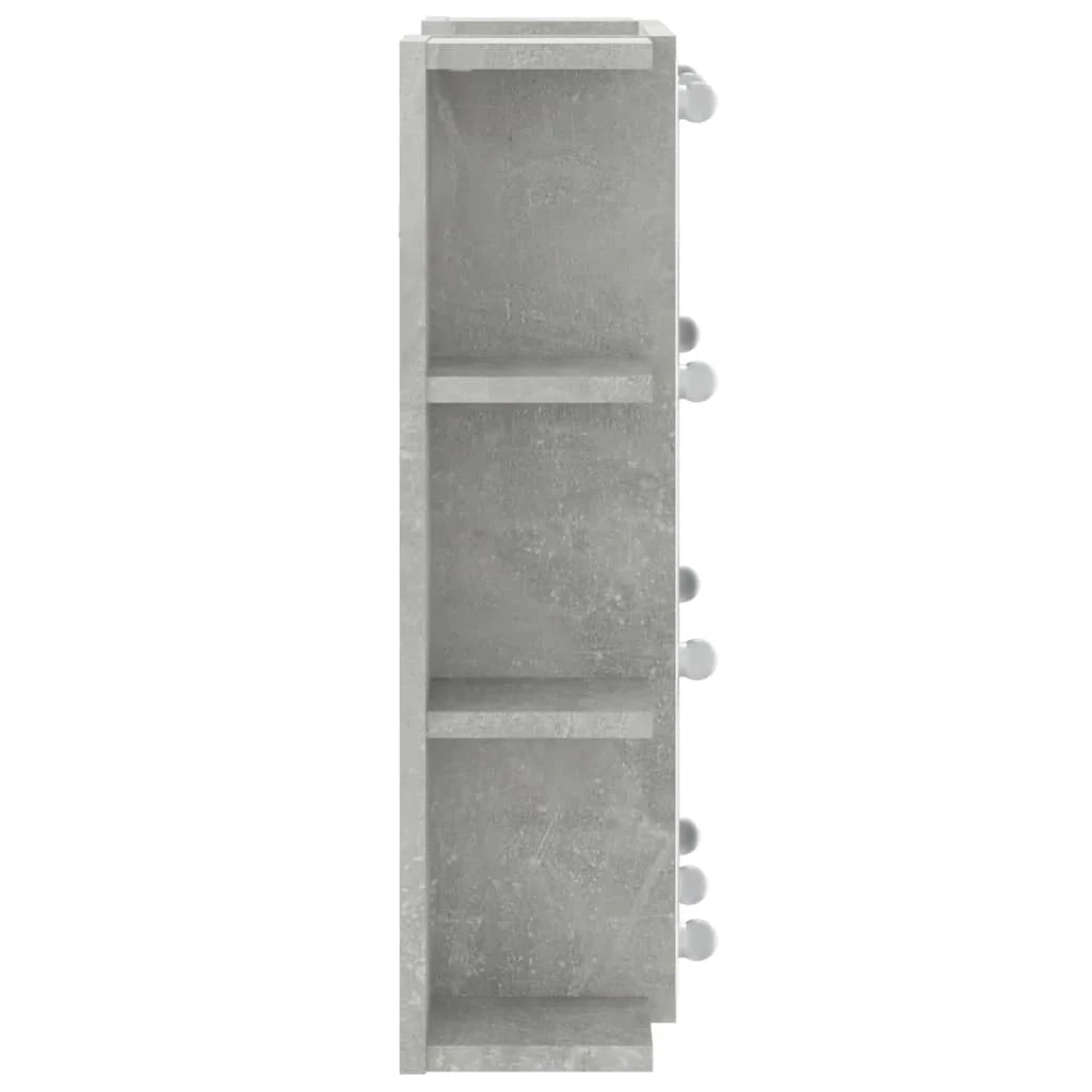Armadio a specchio con illuminazione a LED 70 x 16,5 x 60 cm grigio 02_0006674