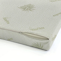 Topper Singolo 80x190 cm Memory Sfoderabile Fodera Aloe con Elastici in Poliestere Bianco