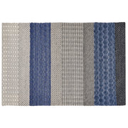 Tappeto tappetino 140 x 200 cm Lana Blu e Grigio Camera da Letto